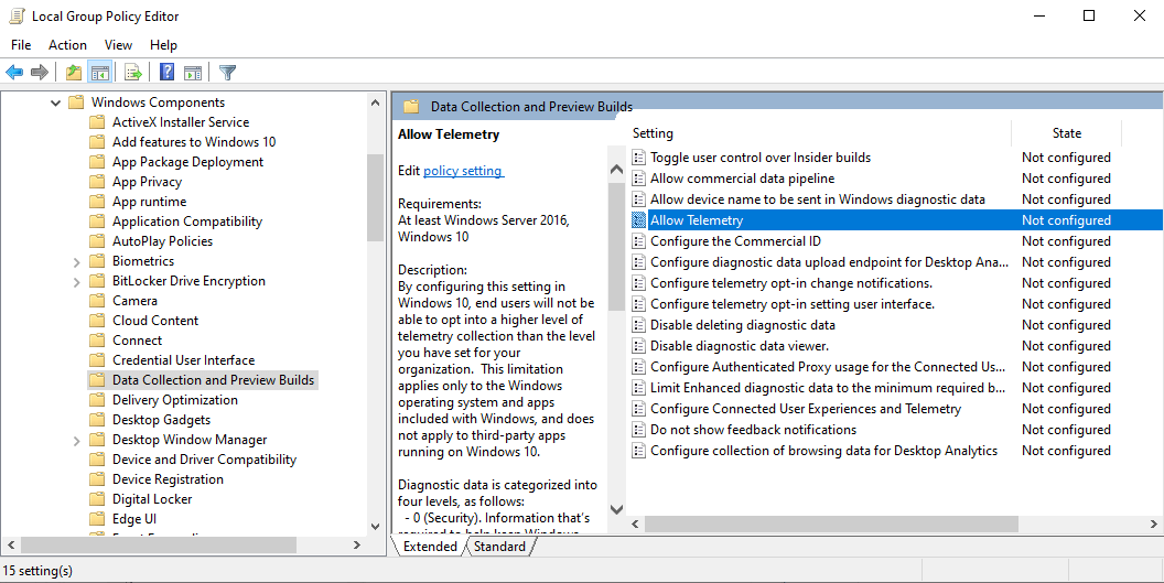 turn of microsoft compatibility telemetry