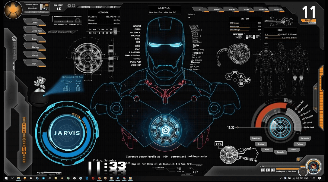 rainmeter skins windows 10 sci fi