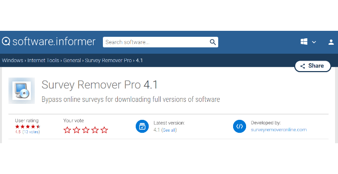 online survey remover tool